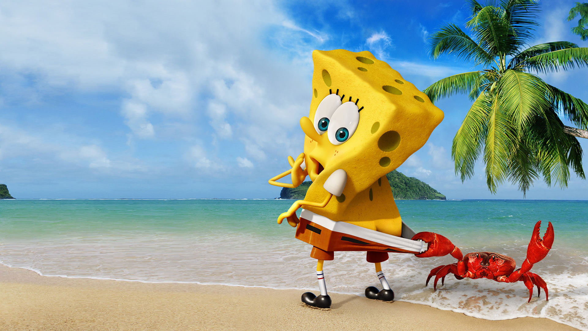download wallpaper: Spongebob 3D – spons op het droge wallpaper
