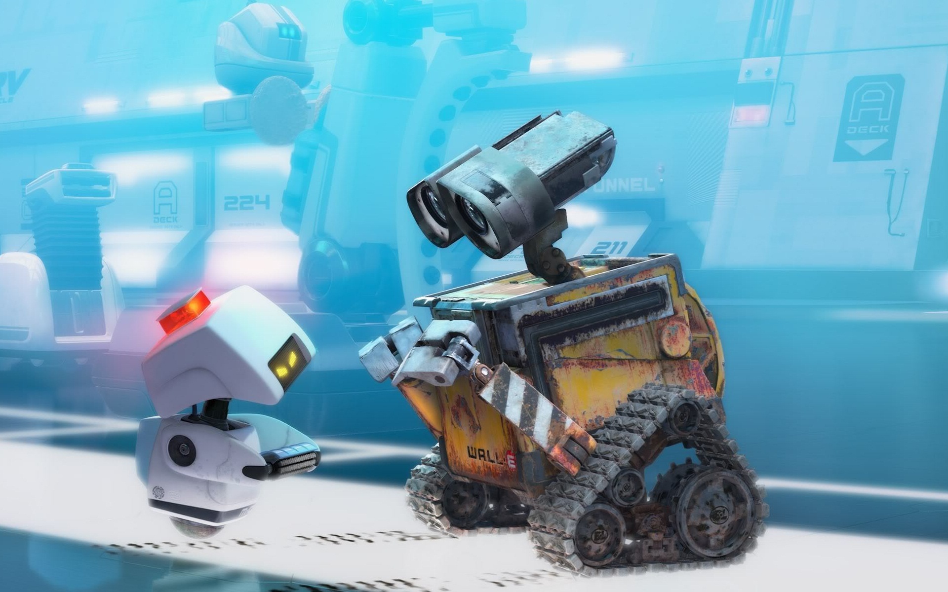 download wallpaper: Wall-E en schoonmaakrobot wallpaper