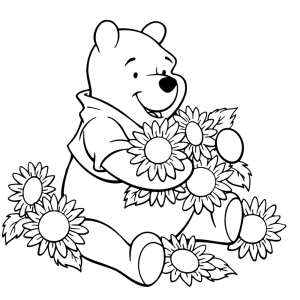 Winnie de Pooh houdt van bloemen