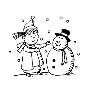 It is snowing. Let's build a snowman