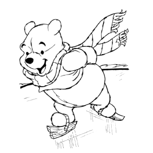 Winnie the Pooh is on the ice