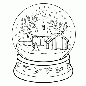 Snowball with a winter scene