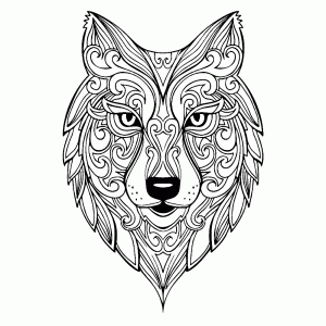 Wolf zentangle