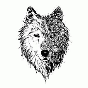 Wolf zentangle