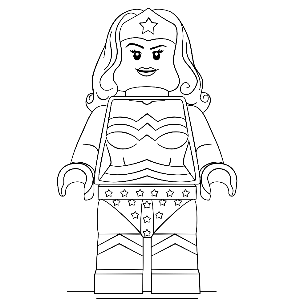 bekijk LEGO Wonder Woman kleurplaat