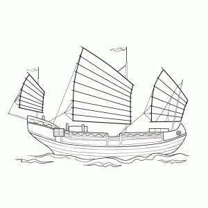 Aziatisch piratenschip